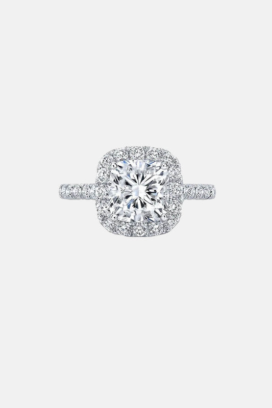 Serena - Cushion Cut Halo Lab Grown Diamond Engagement Ring - 18K White Gold AG & CO Jewellery