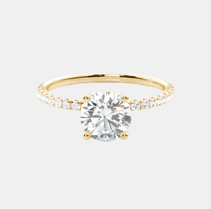 Louisa - 4-Claw Pave Engagement Ring Setting with Hidden Halo AG & CO Jewellery