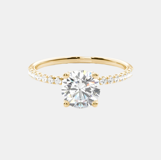 Louisa - 4-Claw Pave Engagement Ring Setting with Hidden Halo AG & CO Jewellery