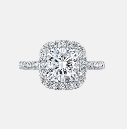 Penelope - Halo Pear Lab-Grown Diamond Engagement Ring with Pavé Band AG & CO Jewellery