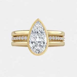 Serina Pear Triple Band Bezel Engagement Ring