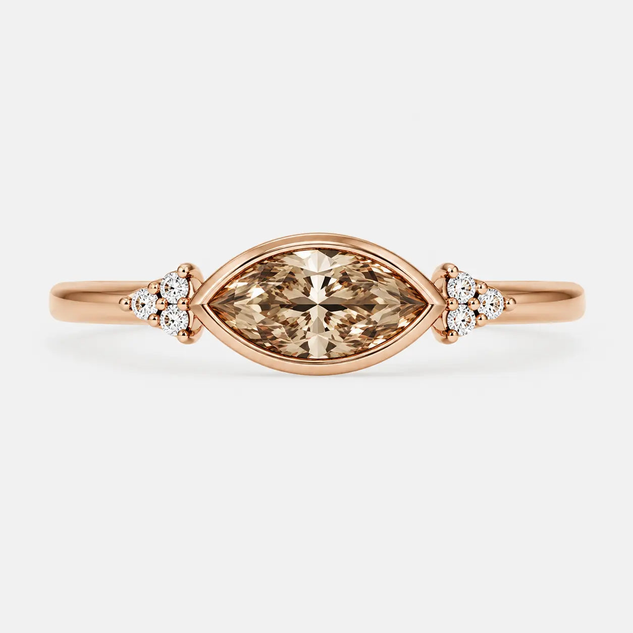 sienna champagne marquise cluster ring