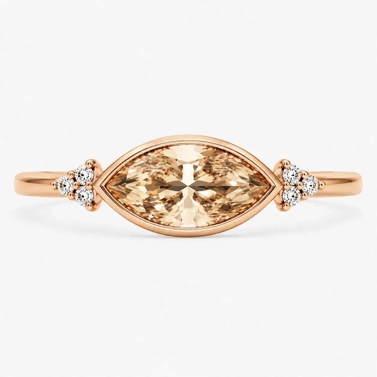 Sienna Champagne Marquise Cluster Ring AG & CO Jewellery