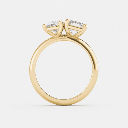 Sorelle - Toi Et Moi Emerald And Pear Solitaire 18k Engagement Ring AG & CO Jewellery