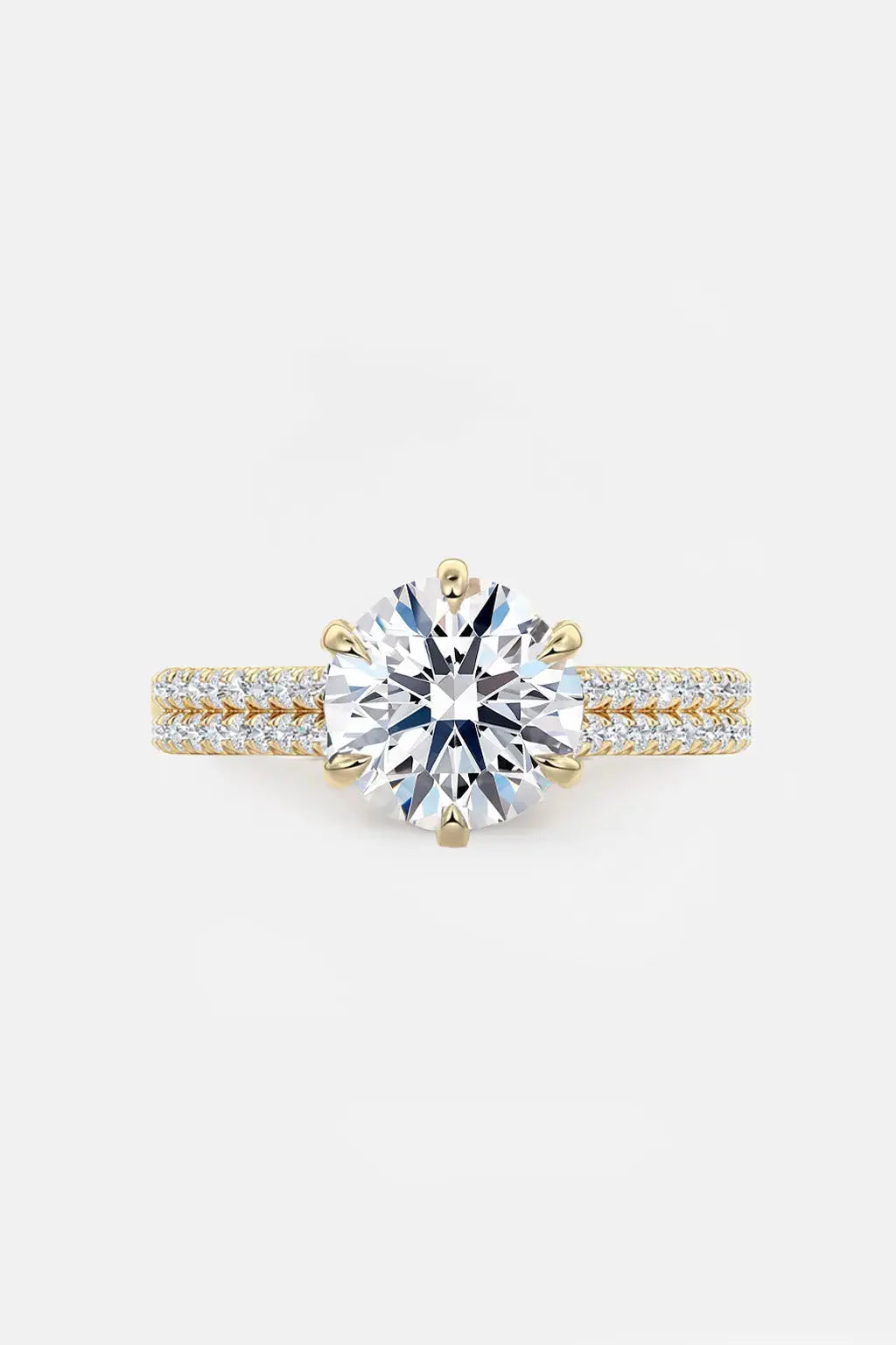 4.50ct round lab diamond ring with double pave band ag & co jewellery