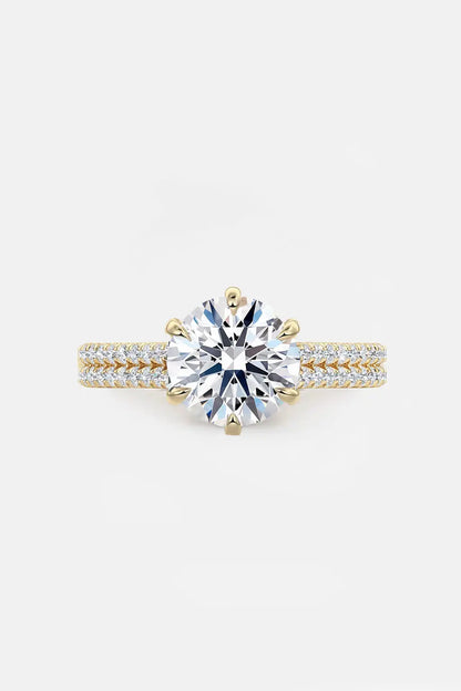 4.50CT Round Lab Diamond Ring with Double Pave Band AG & CO Jewellery