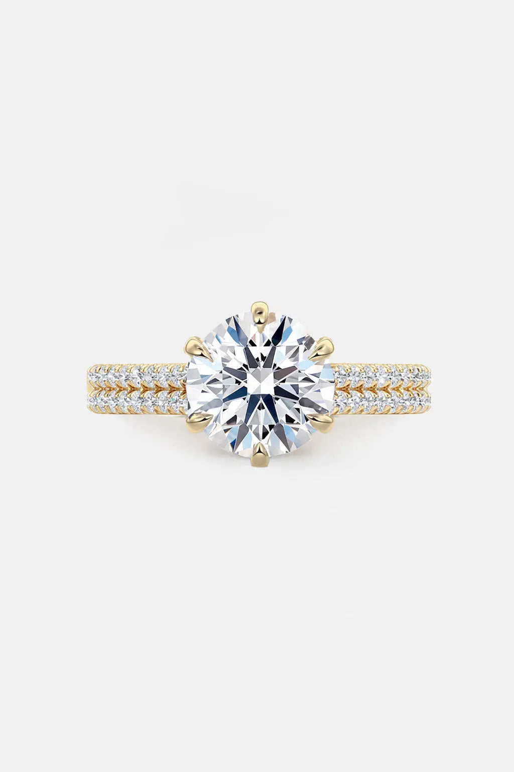TERESA -6-Prong Solitaire with Double Pave Band AG & CO Jewellery