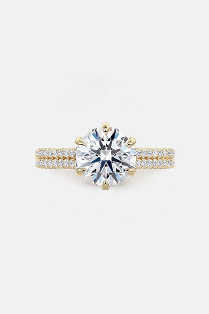 TERESA -6-Prong Solitaire with Double Pave Band AG & CO Jewellery