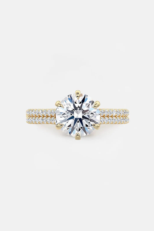 TERESA -6-Prong Solitaire with Double Pave Band AG & CO Jewellery