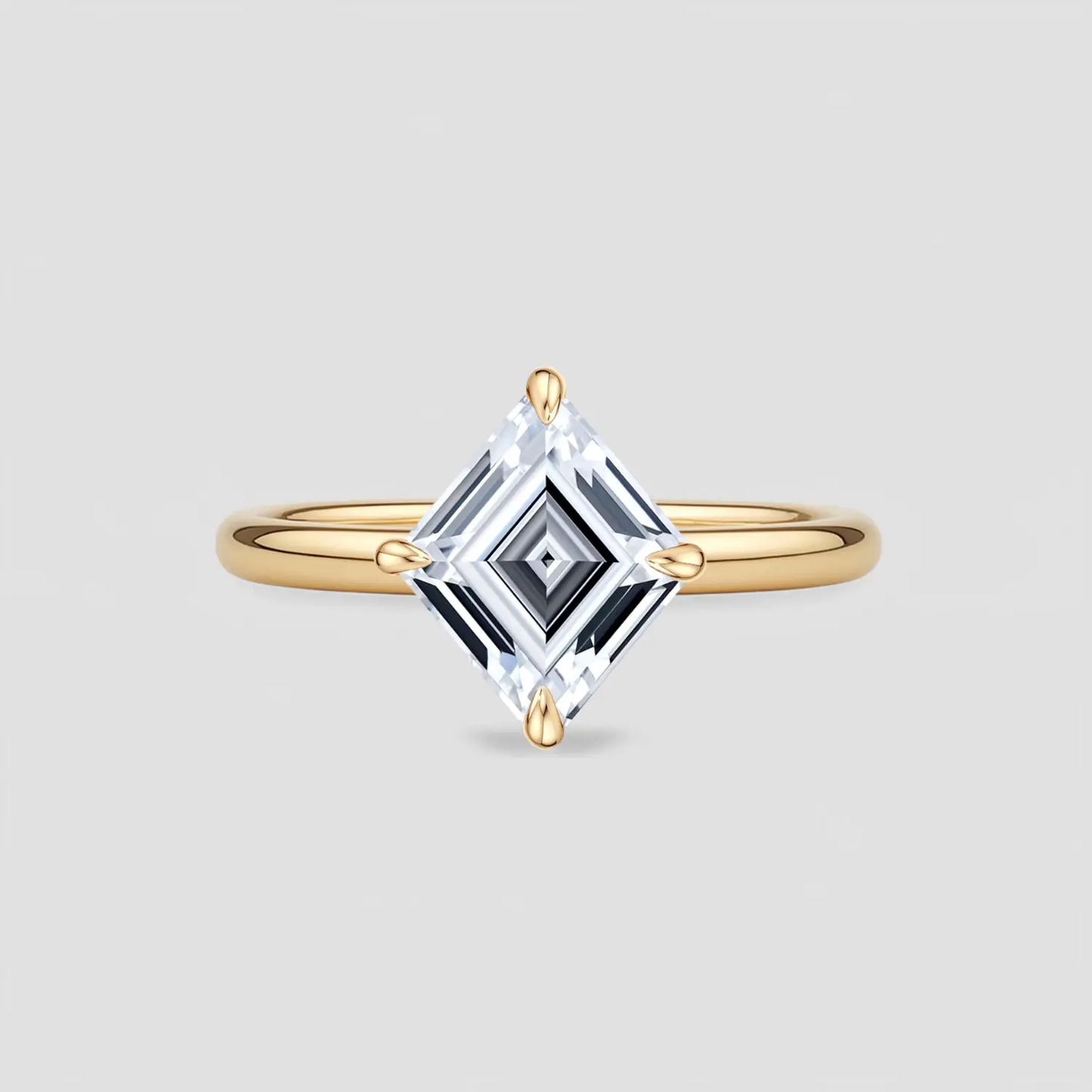 thessalie asscher-cut compass solitaire ring ag & co jewellery