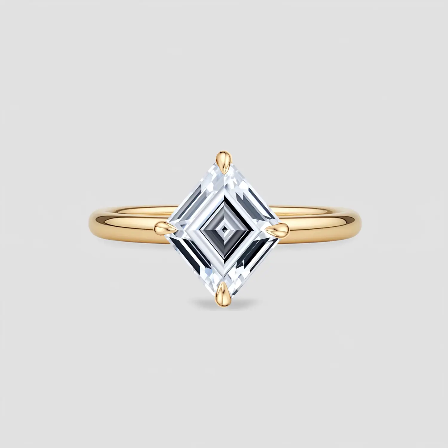 THESSALIE Asscher-cut compass solitaire ring AG & CO Jewellery