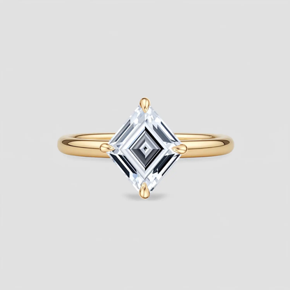 THESSALIE Asscher-cut compass solitaire ring AG & CO Jewellery