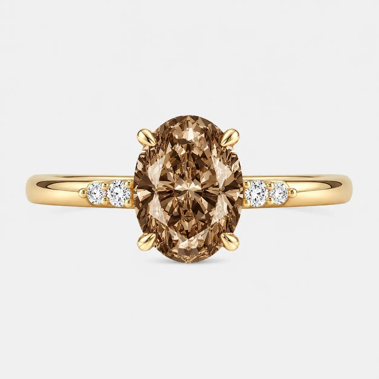 the élan oval brown diamond ring – 2.00ct brown natural diamond, 18k yellow gold