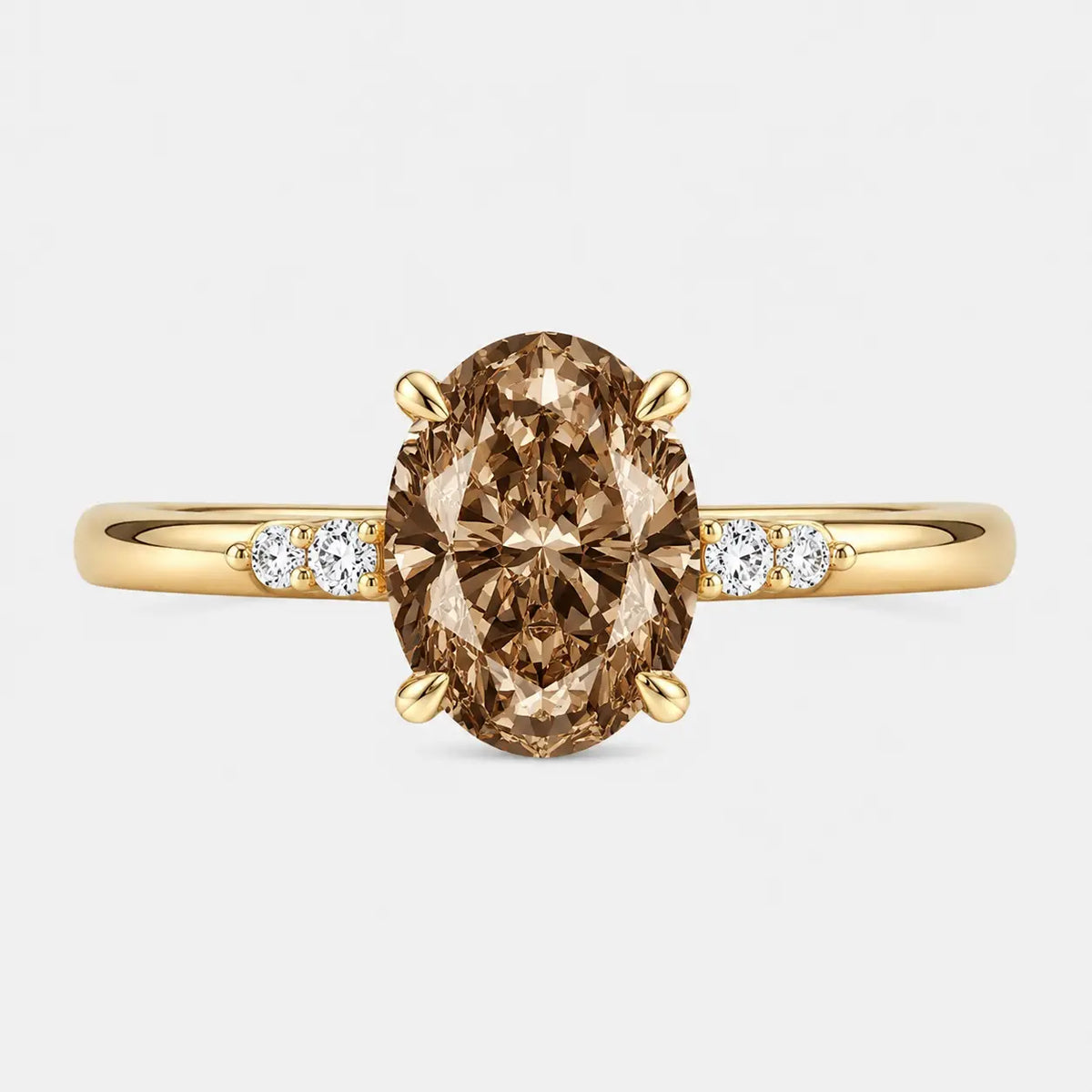 The Élan Oval Brown Diamond Ring – 2.00ct Brown Natural Diamond, 18K Yellow Gold AG & CO Jewellery