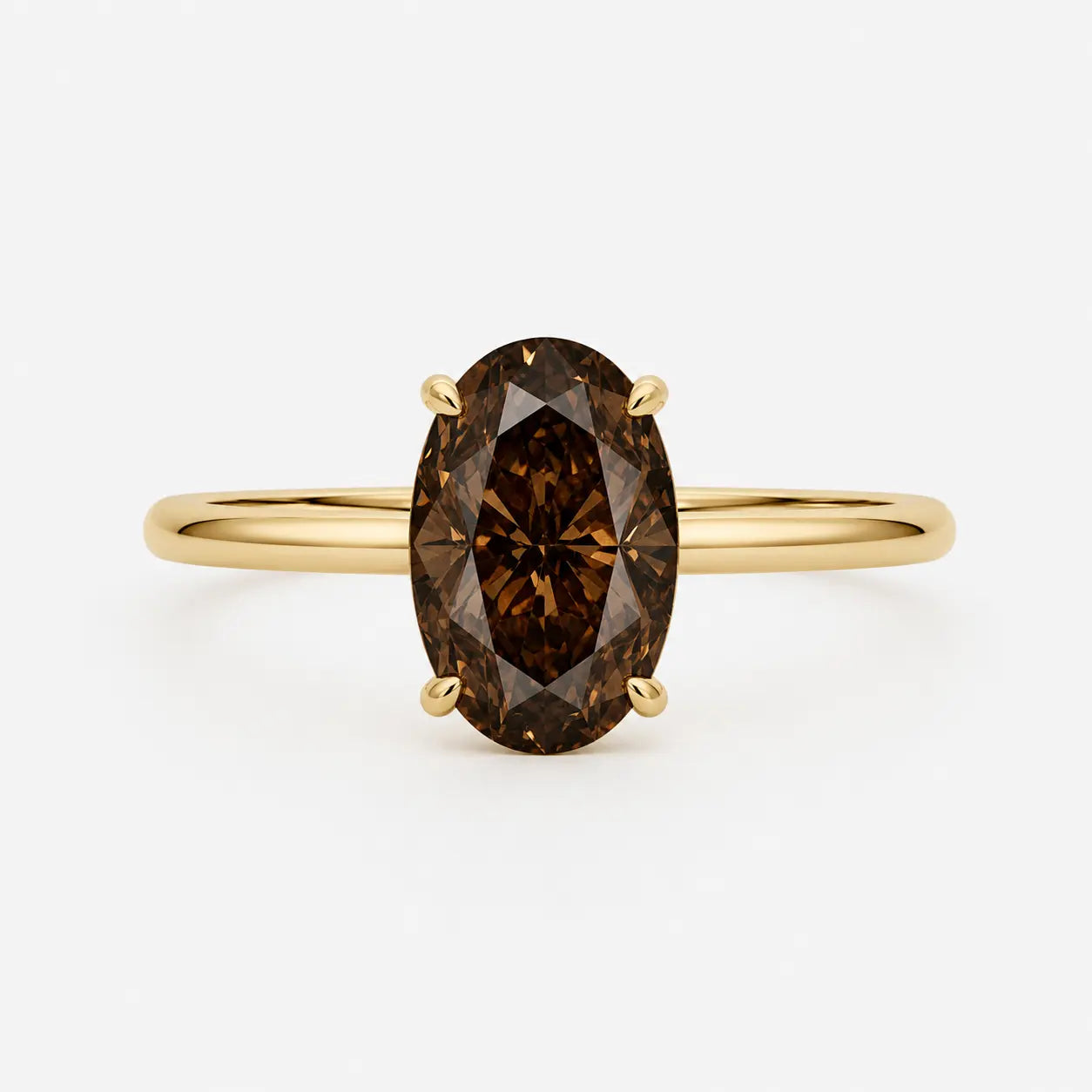 The Espresso Oval Brown Diamond Ring in 18K Yellow Gold AG & CO Jewellery
