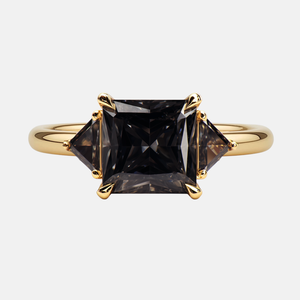The Obsidian Trilliant Black Diamond Ring