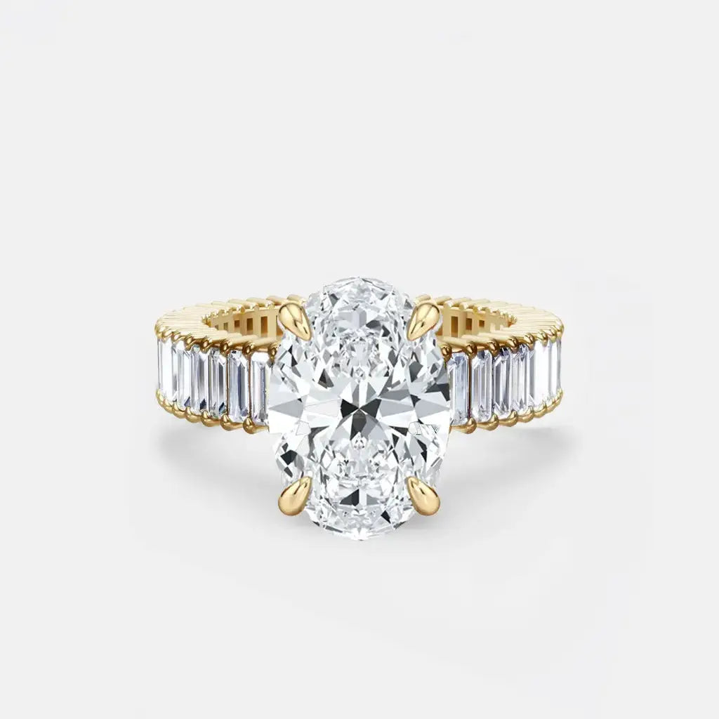 VALENCIA – Oval Cut Solitaire with Baguette Eternity Band AG & CO Jewellery
