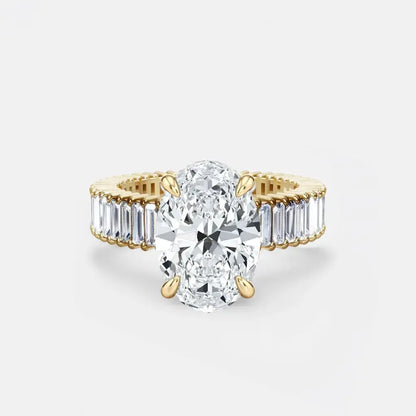 VALENCIA – Oval Cut Solitaire with Baguette Eternity Band AG & CO Jewellery