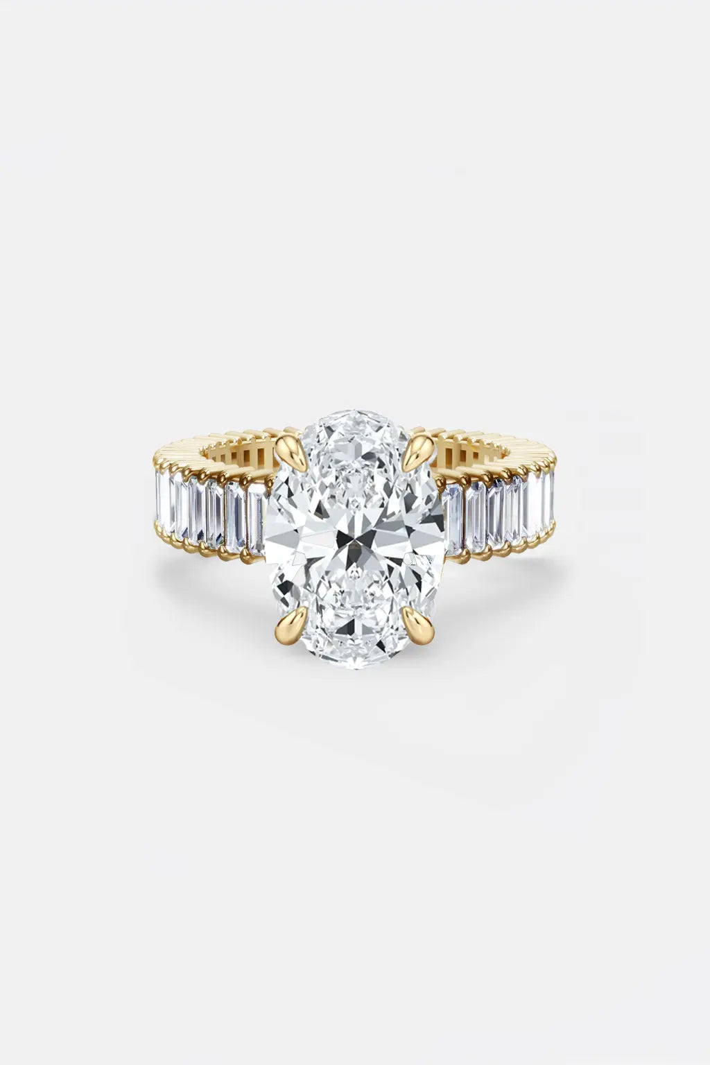 VALENCIA – Oval Cut Solitaire with Baguette Eternity Band AG & CO Jewellery