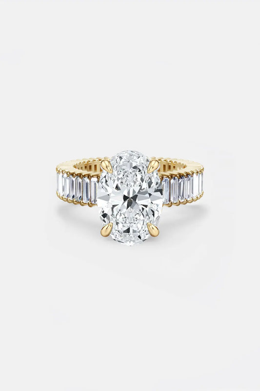 VALENCIA – Oval Cut Solitaire with Baguette Eternity Band AG & CO Jewellery