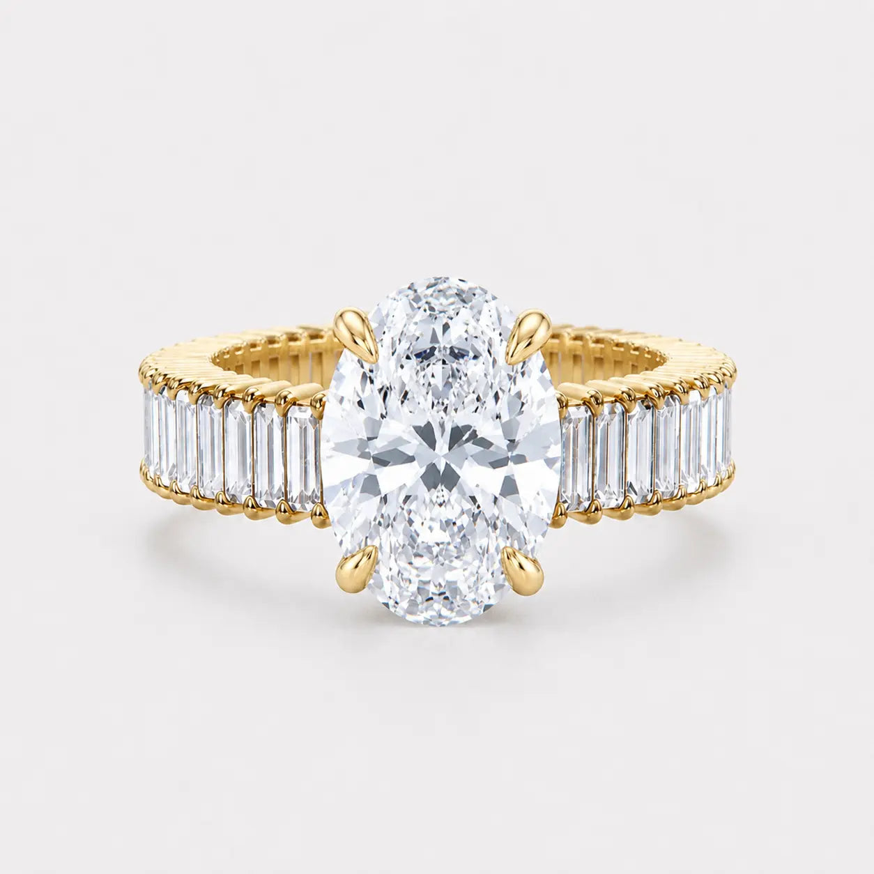 VALENCIA – Oval Cut Solitaire with Baguette Eternity Band AG & CO Jewellery
