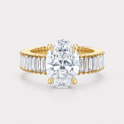 VALENCIA – Oval Cut Solitaire with Baguette Eternity Band AG & CO Jewellery