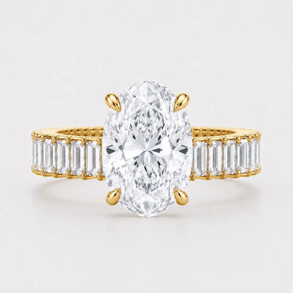 VALENCIA – Oval Cut Solitaire with Baguette Eternity Band AG & CO Jewellery