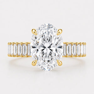 VALENCIA – Oval Cut Solitaire with Baguette Eternity Band