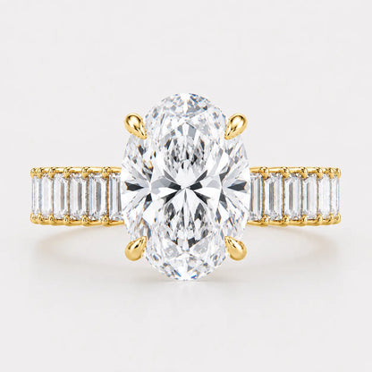VALENCIA – Oval Cut Solitaire with Baguette Eternity Band AG & CO Jewellery