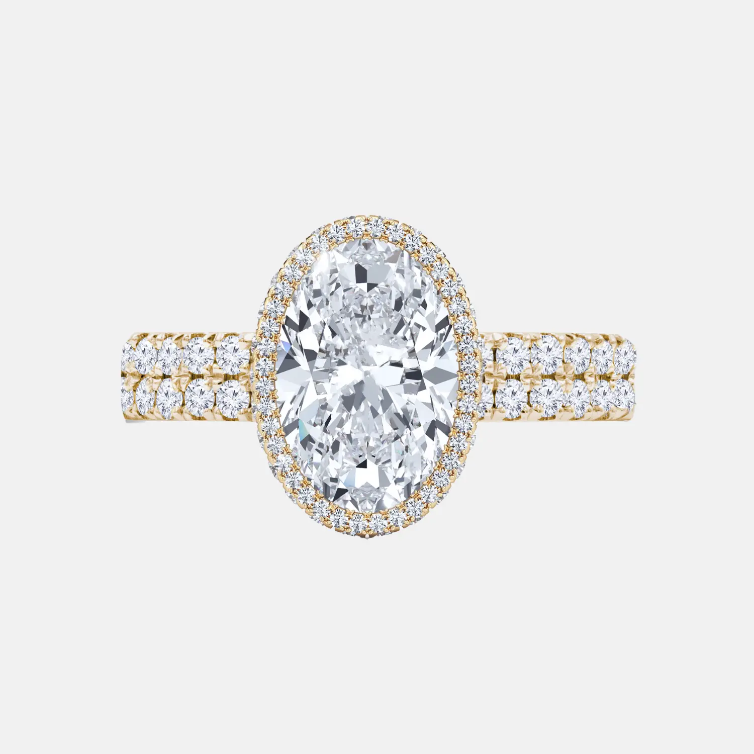 VALENCIA double band oval halo engagement ring AG & CO Jewellery