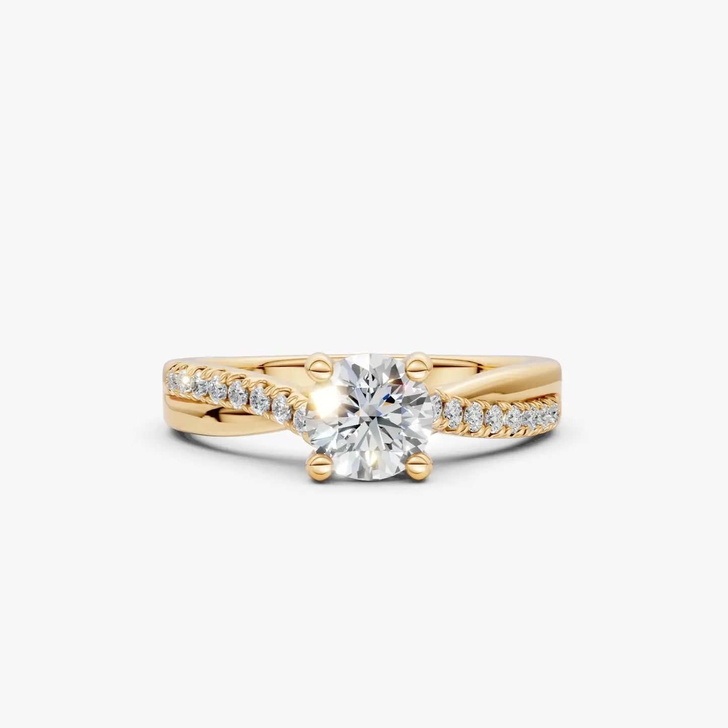 velara - solitaire ring with twisted pavé band ag & co jewellery
