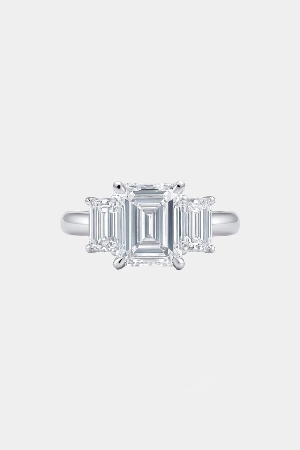 vivara – emerald cut three-stone engagement ring setting ag & co jewellery