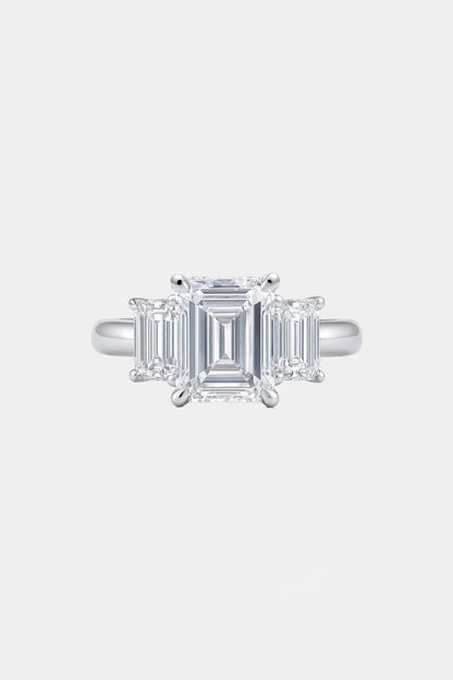 VIVARA – Emerald Cut Three-Stone Engagement Ring Setting AG & CO Jewellery