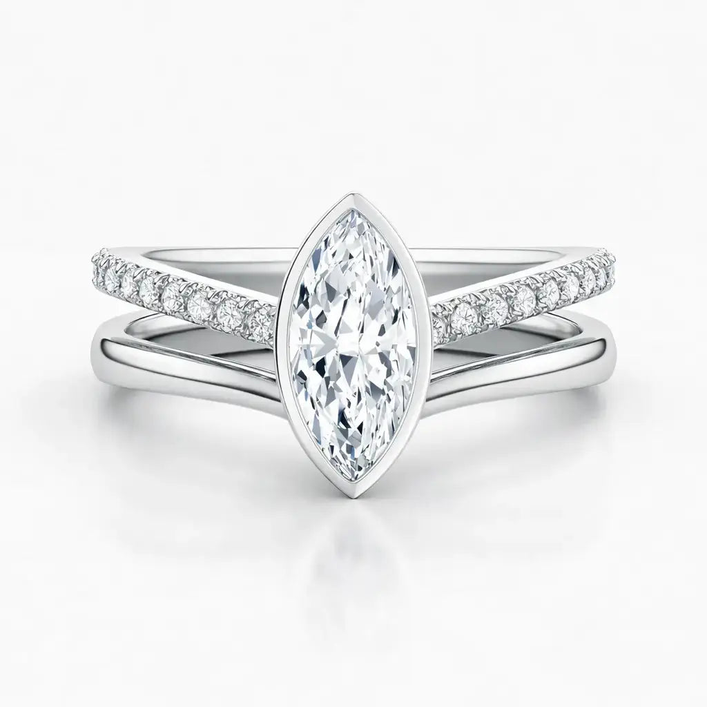 vivian marquise bezel pavé ring set ag & co jewellery