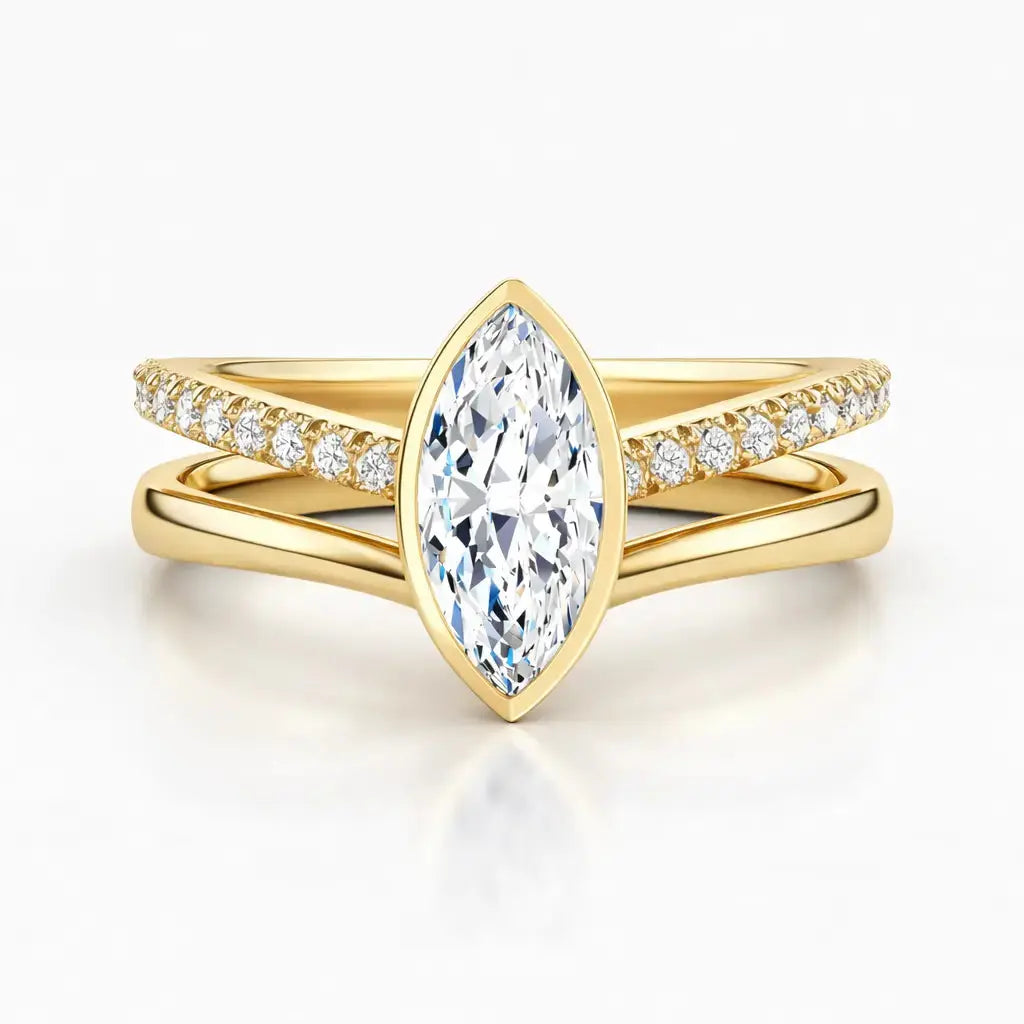 vivian marquise bezel pavé ring set ag & co jewellery