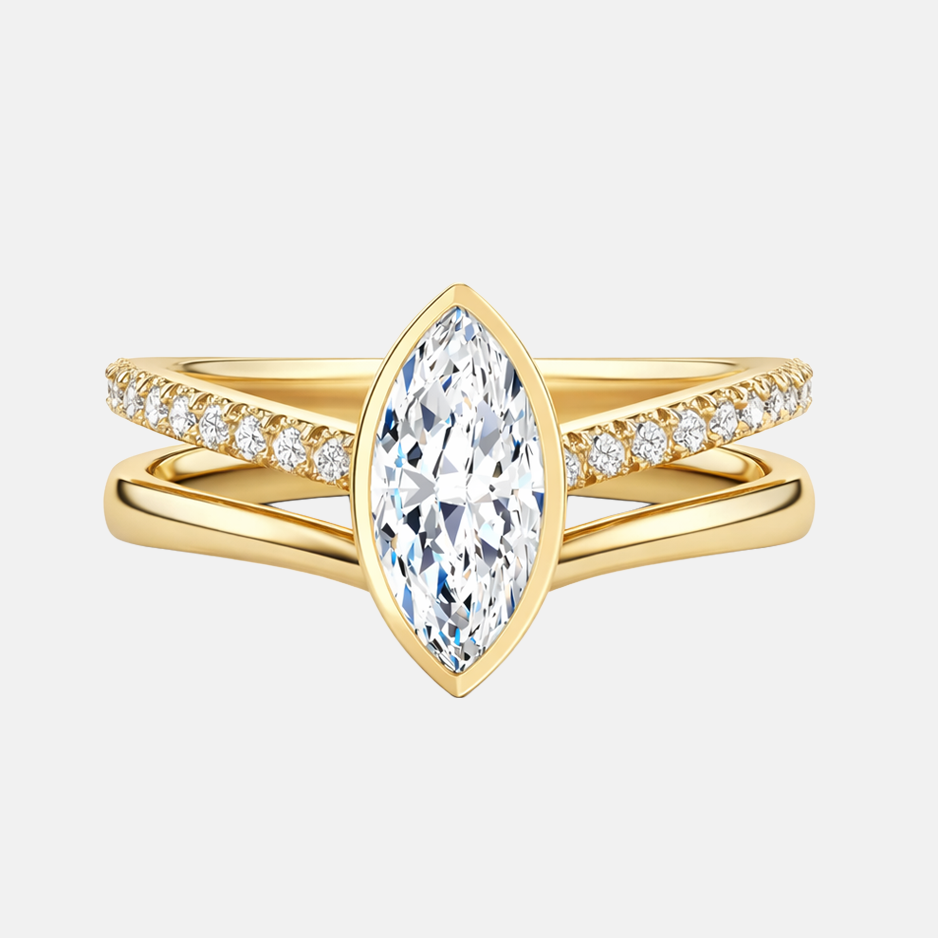 vivian marquise bezel pavé ring set ag & co jewellery