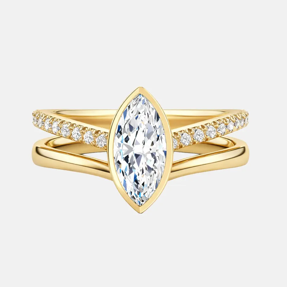vivian marquise bezel pavé ring set ag & co jewellery