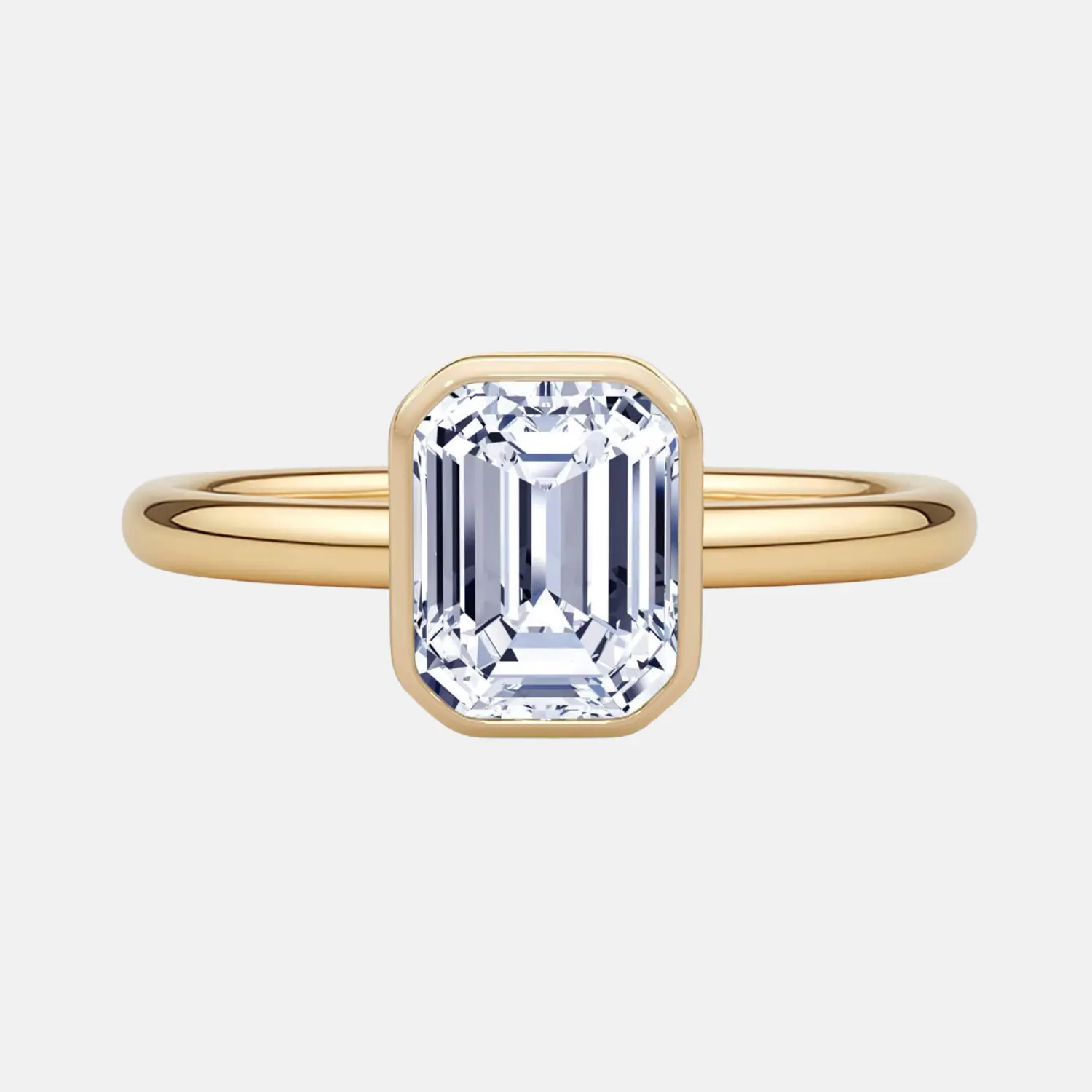 VIVIENNE emerald bezel solitaire ring AG & CO Jewellery