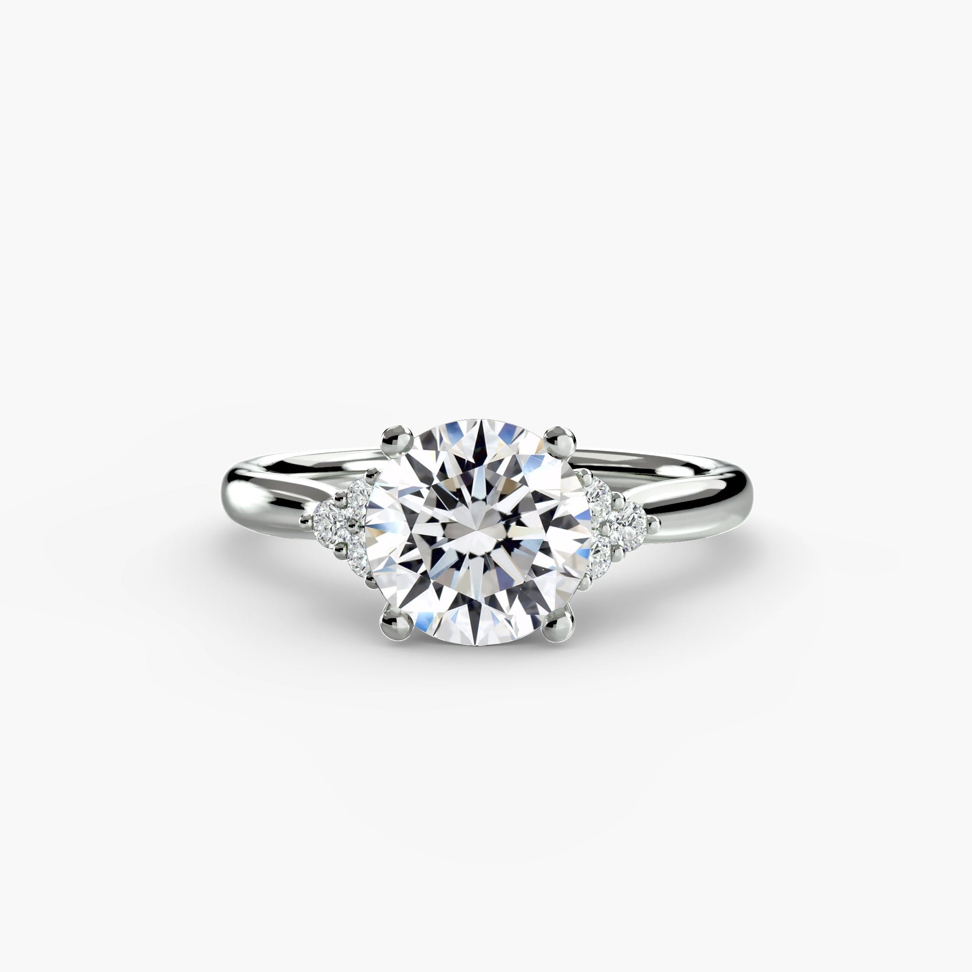 Solitaire with Cluster Shoulders AG & CO Jewellery