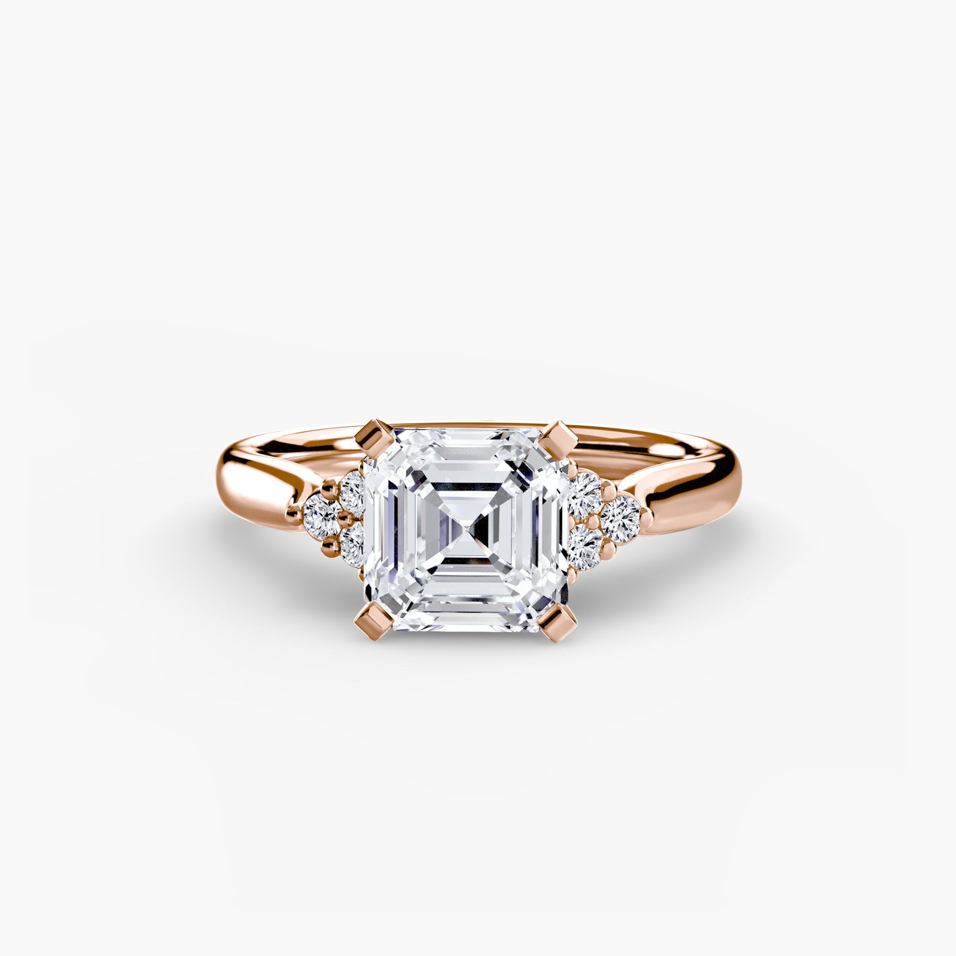Solitaire with Cluster Shoulders 2 AG & CO Jewellery