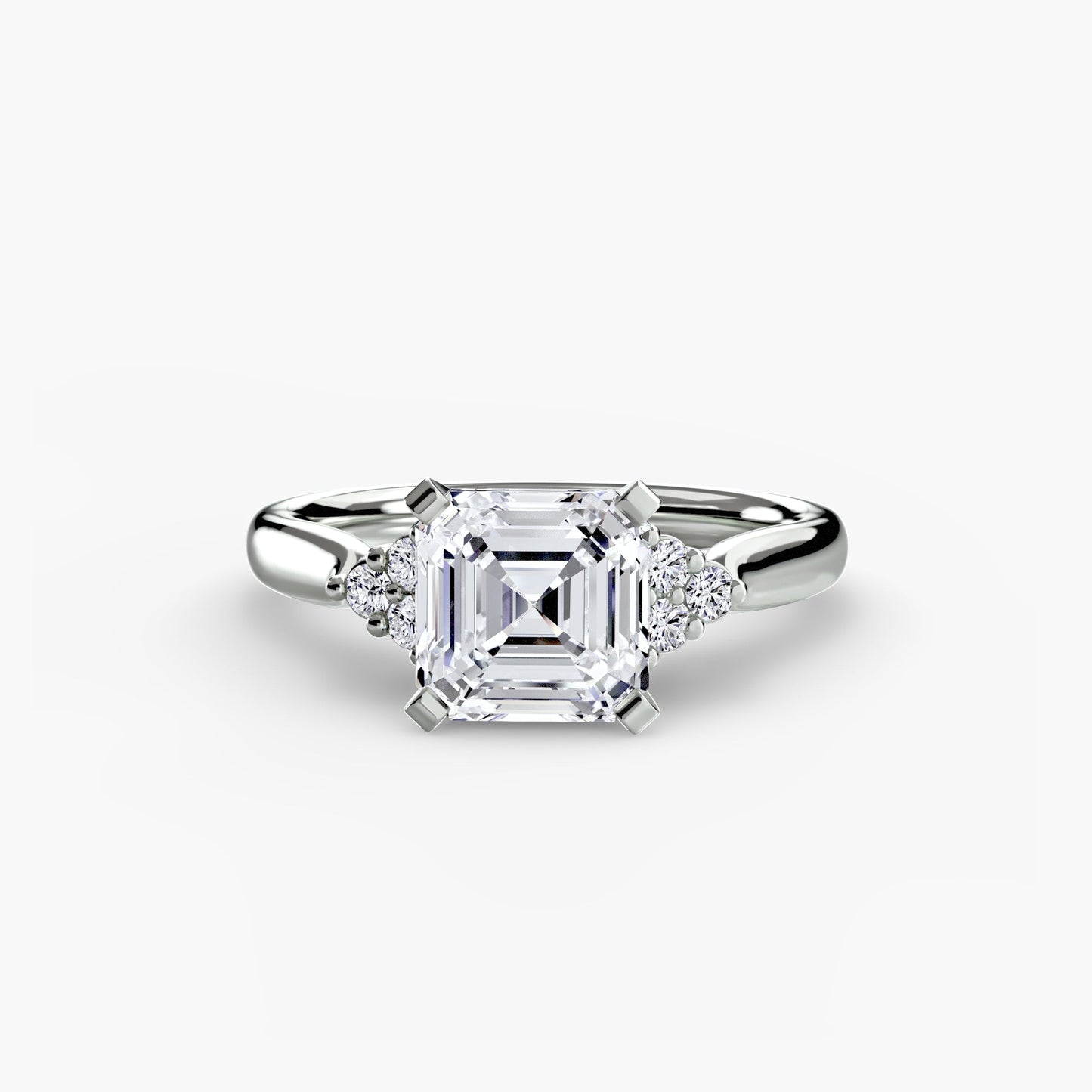 solitaire with cluster shoulders 2 ag & co jewellery