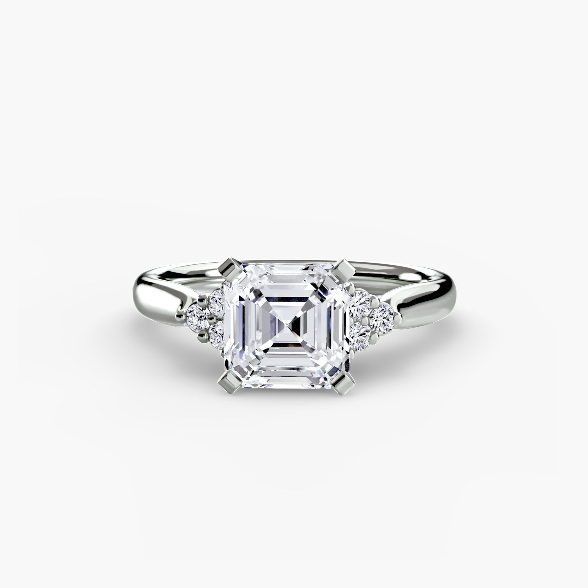 Solitaire with Cluster Shoulders 2 AG & CO Jewellery