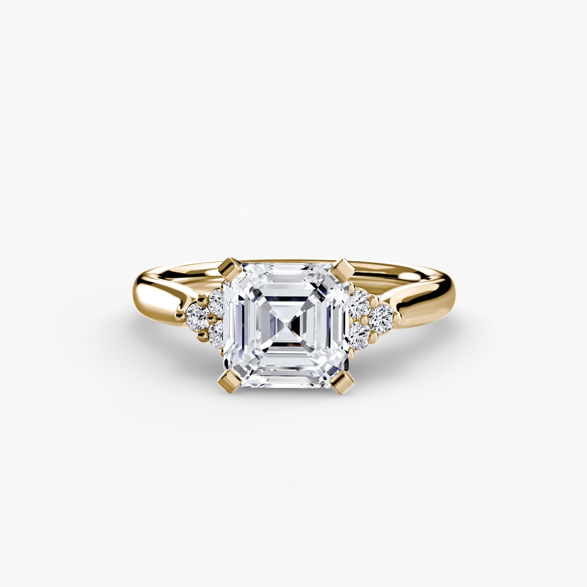 Solitaire with Cluster Shoulders 2 AG & CO Jewellery