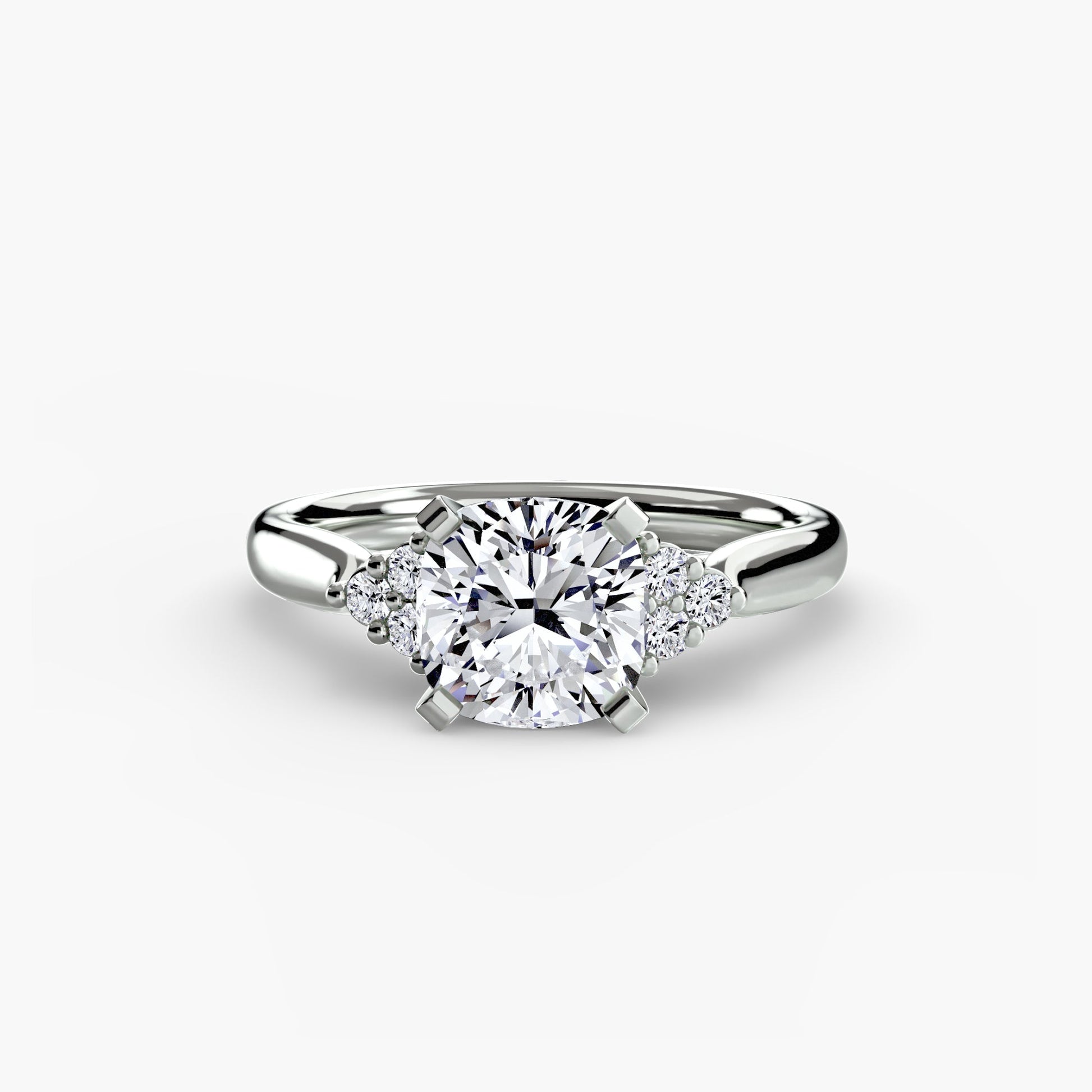 Solitaire with Cluster Shoulders 2 AG & CO Jewellery