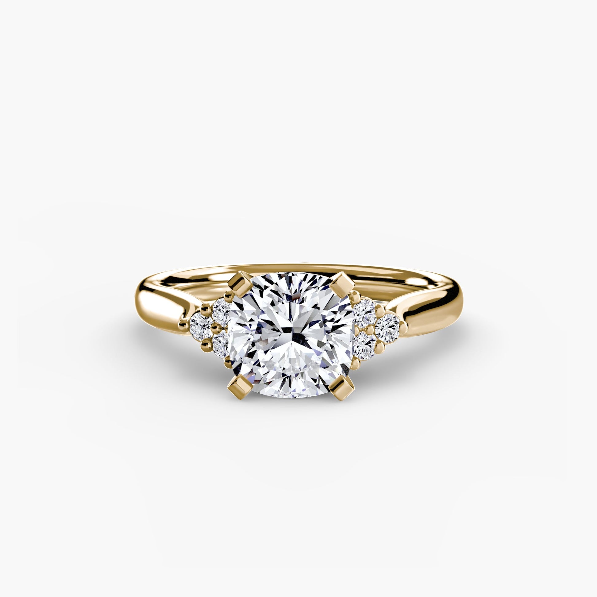 Solitaire with Cluster Shoulders 2 AG & CO Jewellery