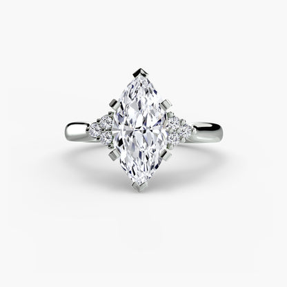 Solitaire with Cluster Shoulders 2 AG & CO Jewellery