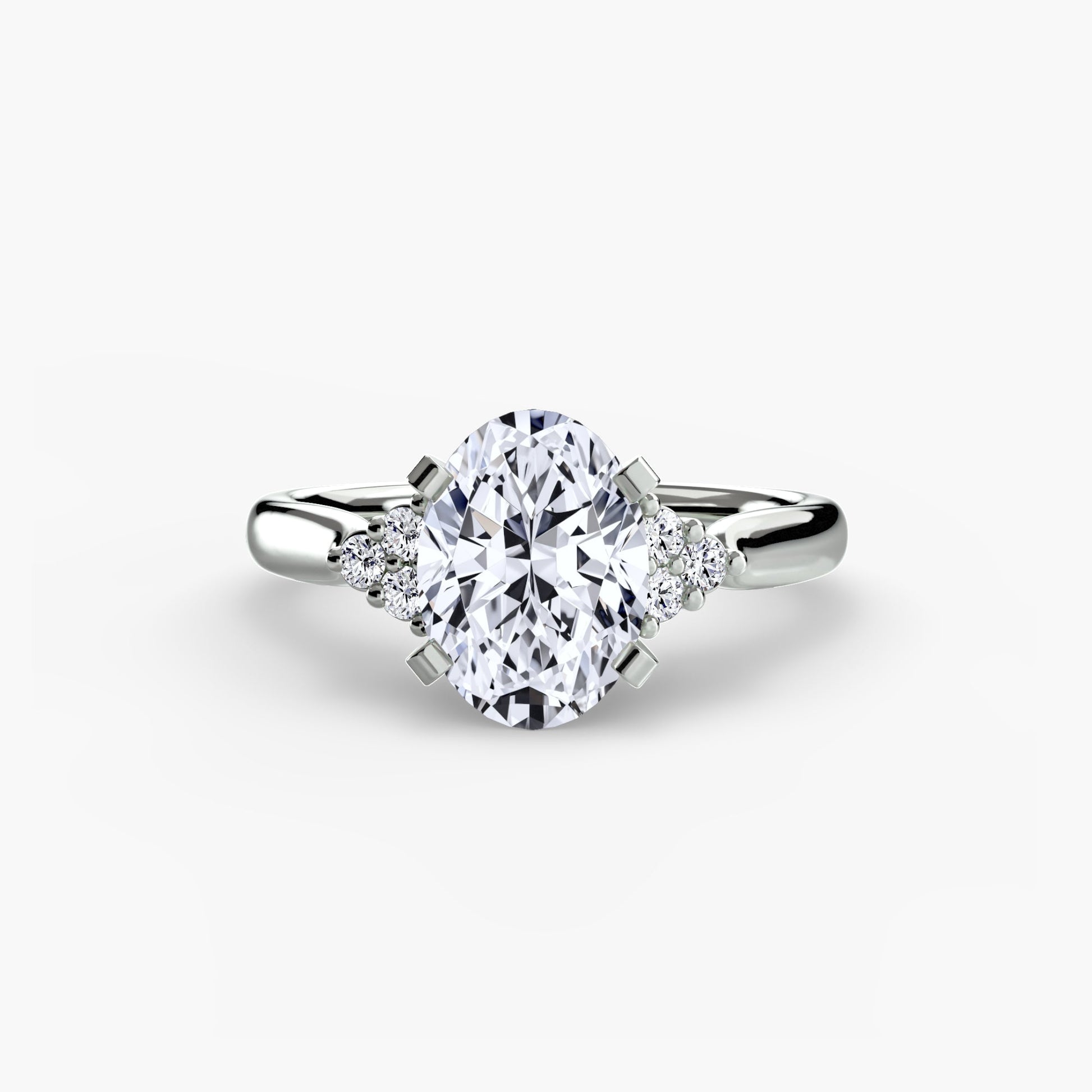 Solitaire with Cluster Shoulders 2 AG & CO Jewellery