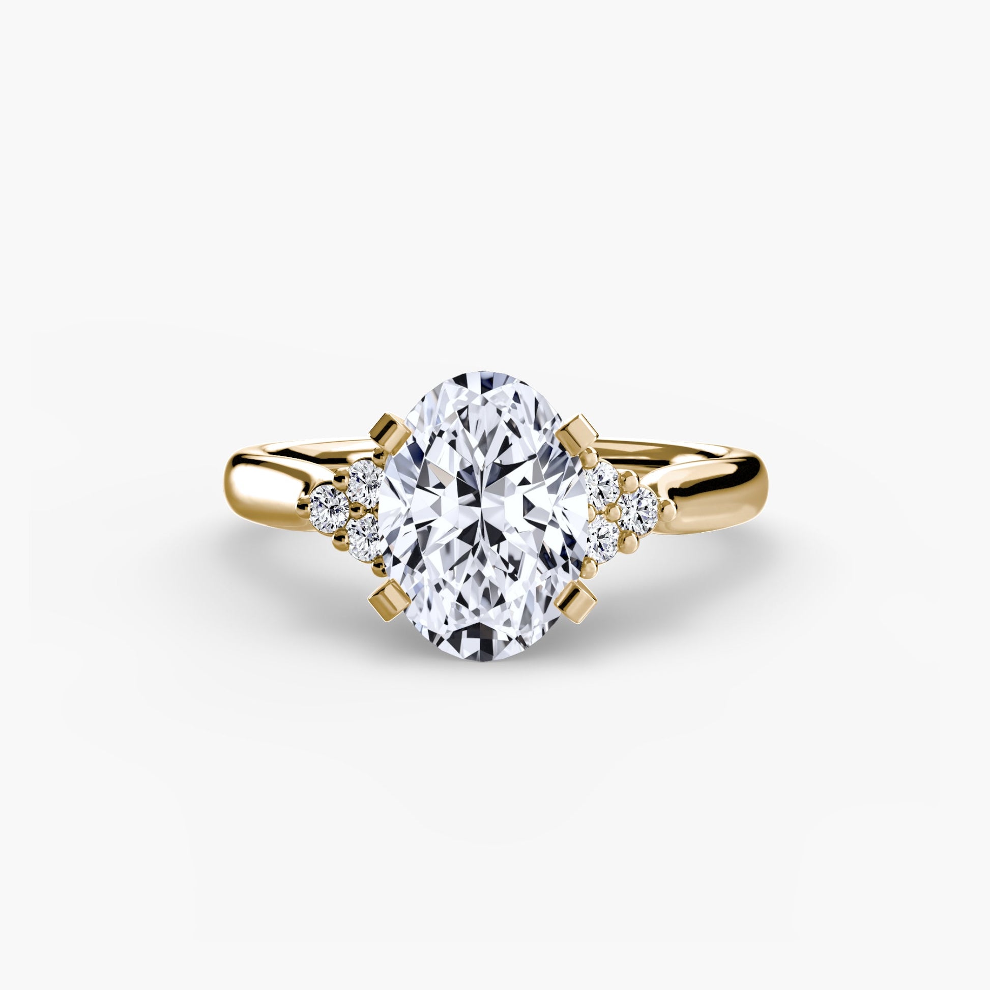 Solitaire with Cluster Shoulders 2 AG & CO Jewellery