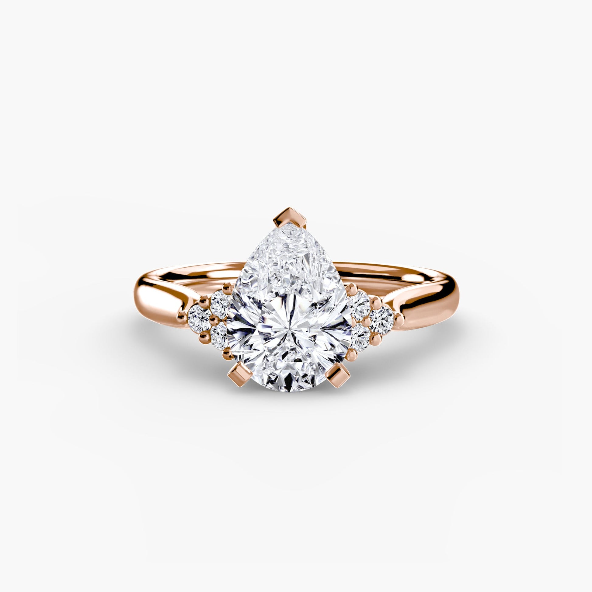 Solitaire with Cluster Shoulders 2 AG & CO Jewellery