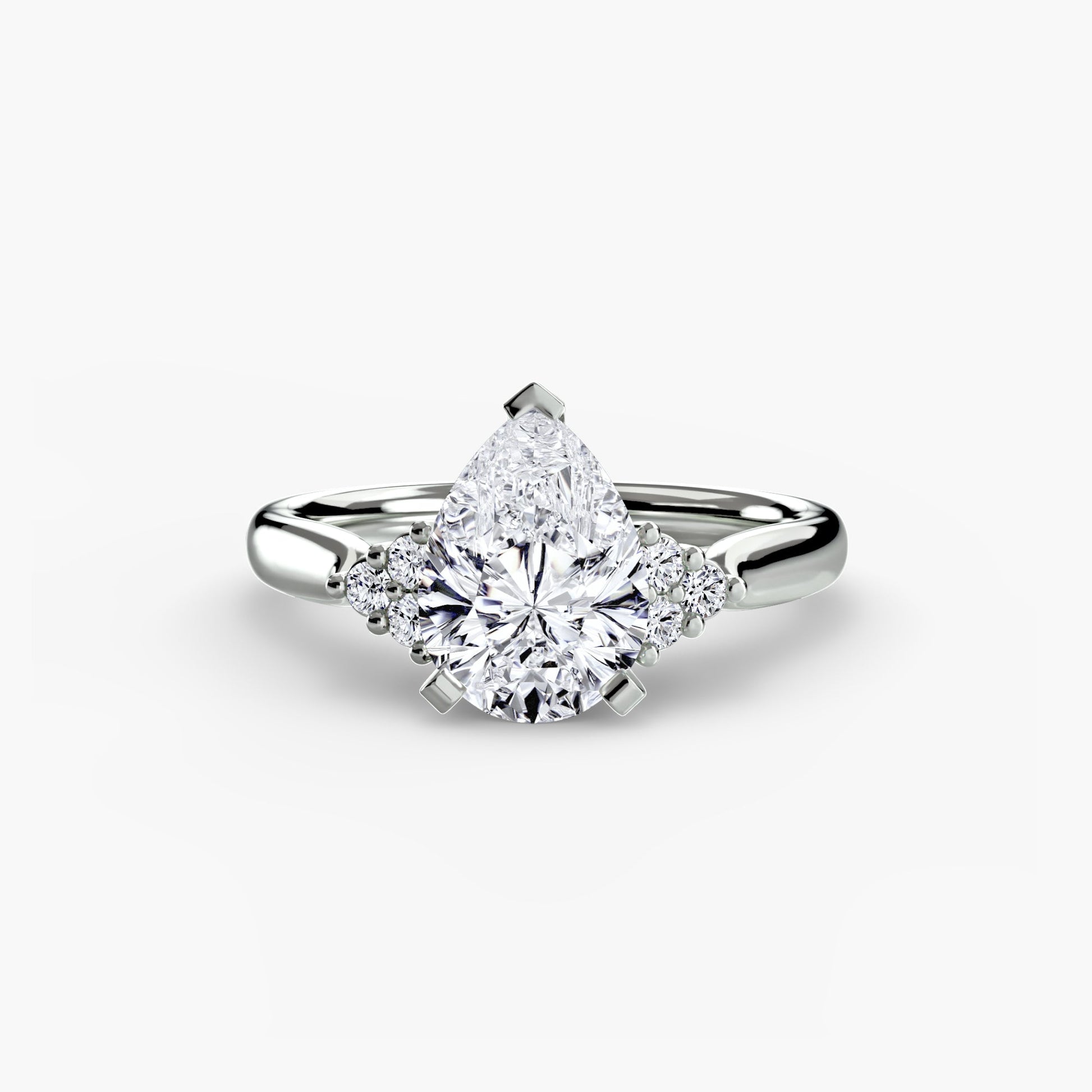Solitaire with Cluster Shoulders 2 AG & CO Jewellery